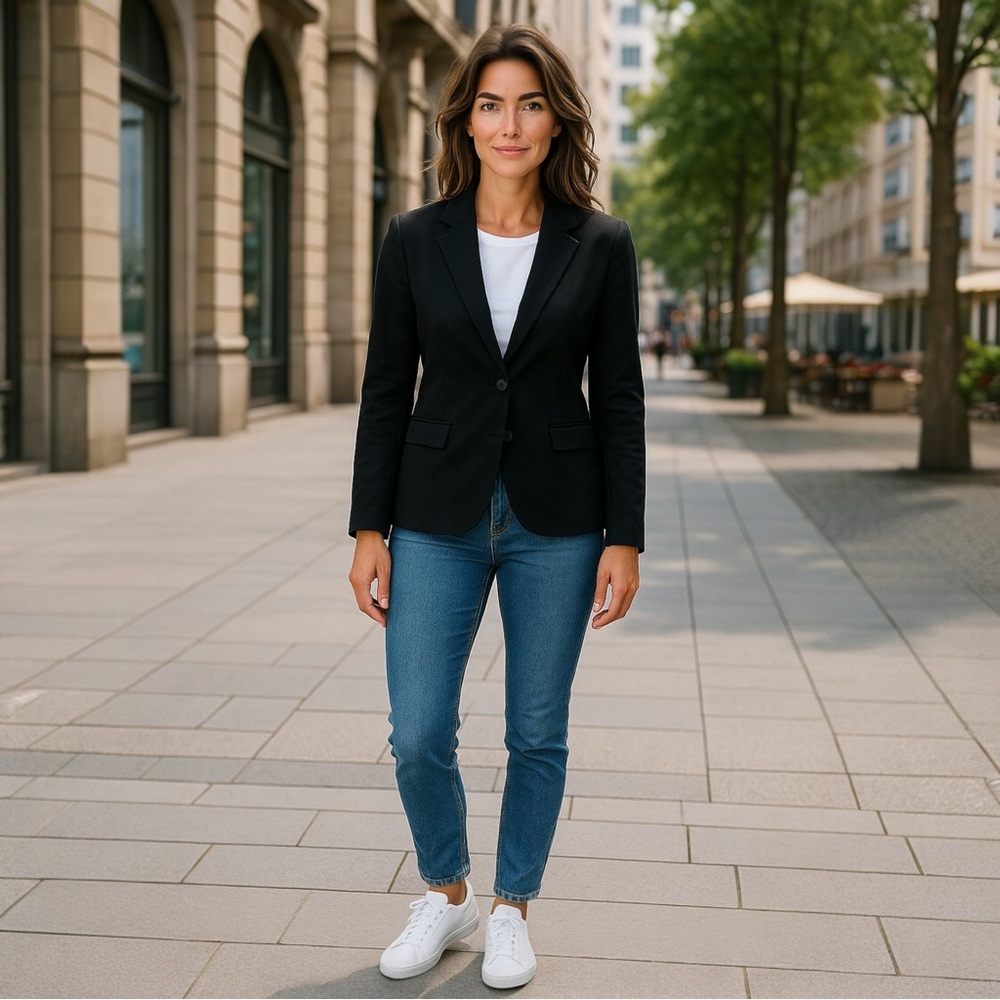 🇺🇸🇺🇸FRANNE GOLDE Classic Black Blazer made USA